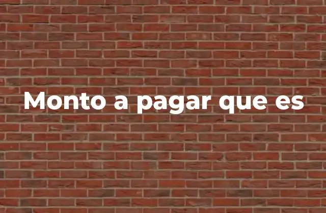 Monto a Pagar que es