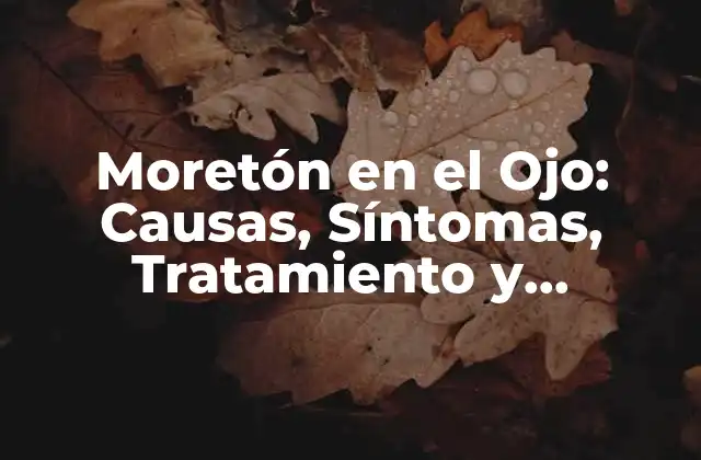 Moretón en el Ojo: Causas, Síntomas, Tratamiento y Prevención