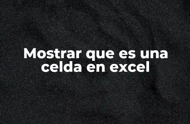 Mostrar que es una Celda en Excel 2 La estructura interna de una celda en Excel