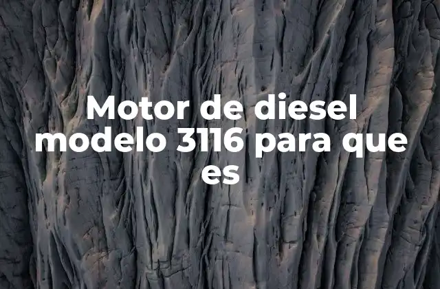 Motor de Diesel Modelo 3116 para que es 2 Aplicaciones industriales del motor diesel 3116