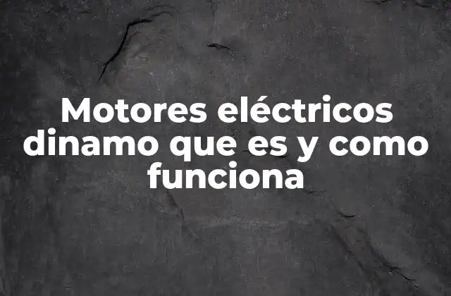Motores Eléctricos Dinamo que es y como Funciona
