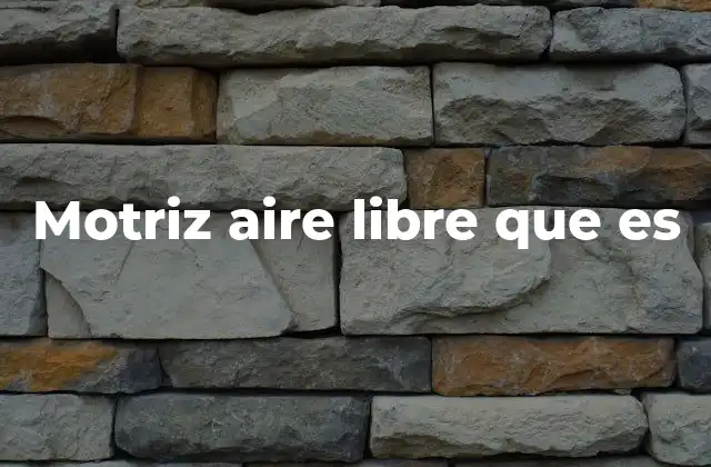 Motriz Aire Libre que es