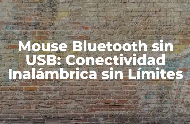 Mouse Bluetooth sin Usb: Conectividad Inalámbrica sin Límites