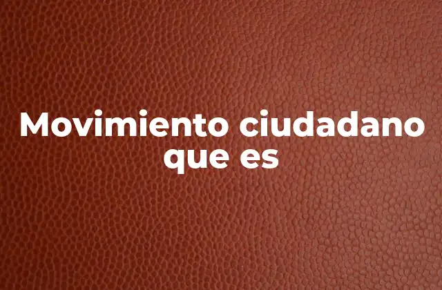 Movimiento Ciudadano que es