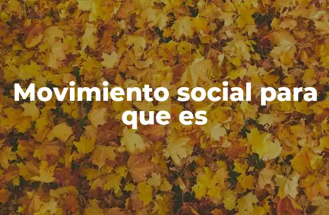 Movimiento Social para que es