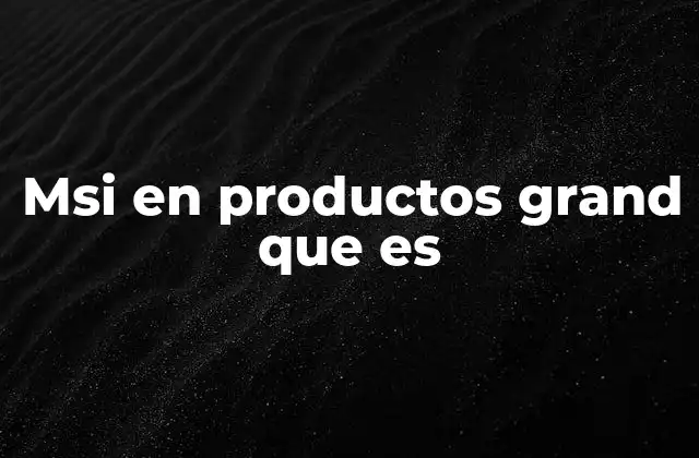 Msi en Productos Grand que es