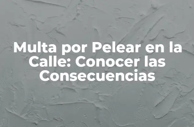 Multa por Pelear en la Calle: Conocer las Consecuencias