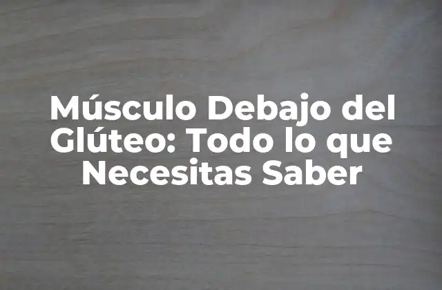 Músculo Debajo Del Glúteo: Todo Lo que Necesitas Saber