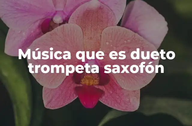 Música que es Dueto Trompeta Saxofón