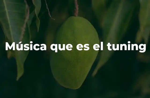 Música que es el Tuning