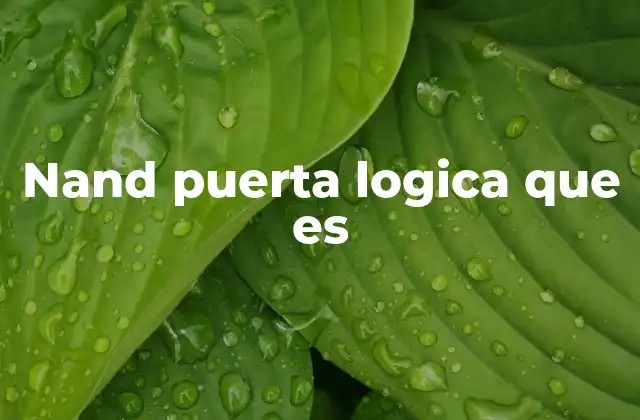 La puerta NAND y su importancia en la electrónica digital