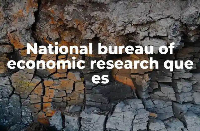 National Bureau Of Economic Research que es