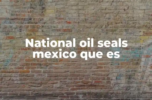 National Oil Seals Mexico que es
