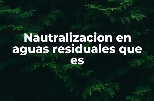 Nautralizacion en Aguas Residuales que es