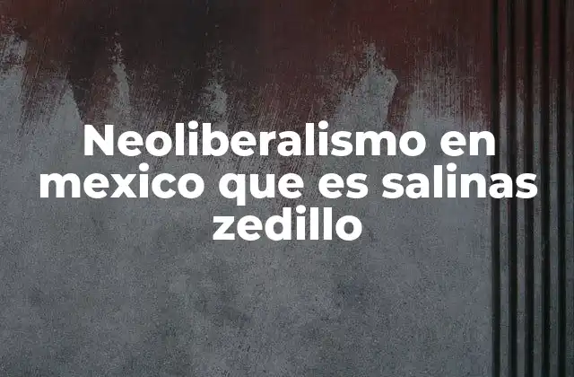 Neoliberalismo en Mexico que es Salinas Zedillo
