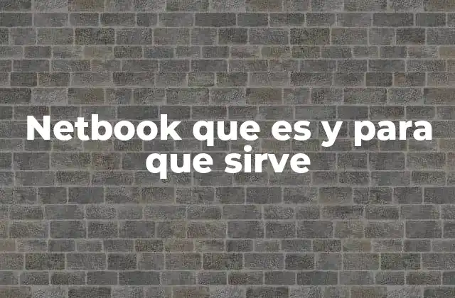 Netbook que es y para que Sirve