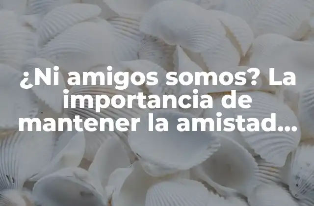 ¿ni Amigos Somos? la Importancia de Mantener la Amistad en Tiempos Difíciles