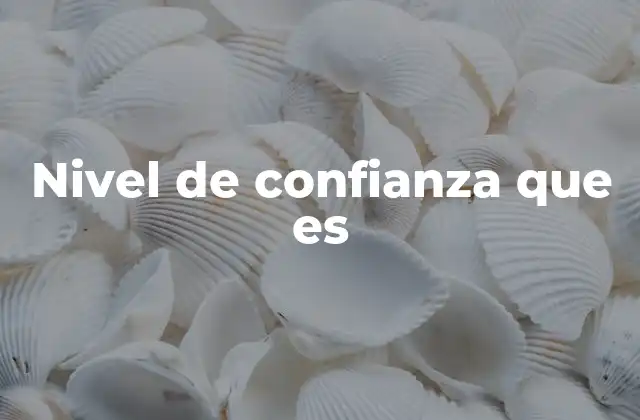 Nivel de Confianza que es