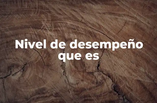 Nivel de Desempeño que es