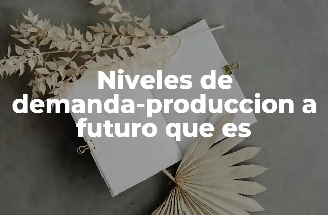 Niveles de Demanda-produccion a Futuro que es