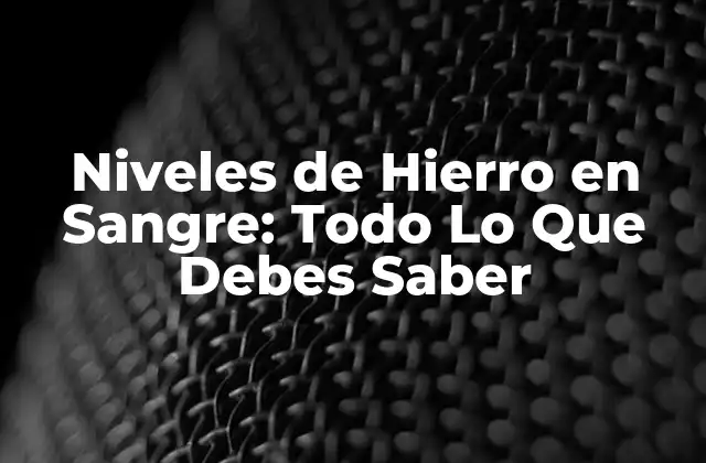 Niveles de Hierro en Sangre: Todo Lo que Debes Saber