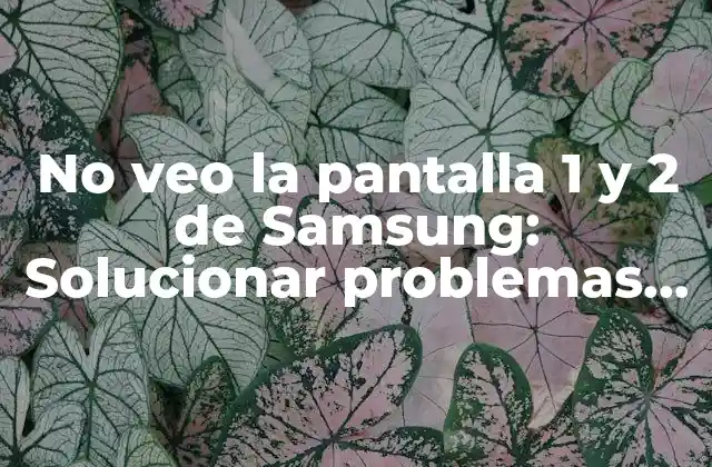 No Veo la Pantalla 1 y 2 de Samsung: Solucionar Problemas de Visibilidad en Smartphones