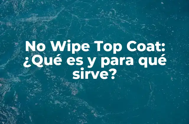 ¿Qué es el No Wipe Top Coat?