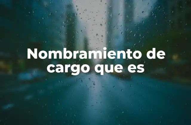 Nombramiento de Cargo que es