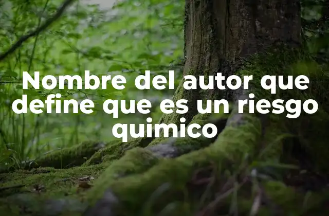 Nombre Del Autor que Define que es un Riesgo Quimico