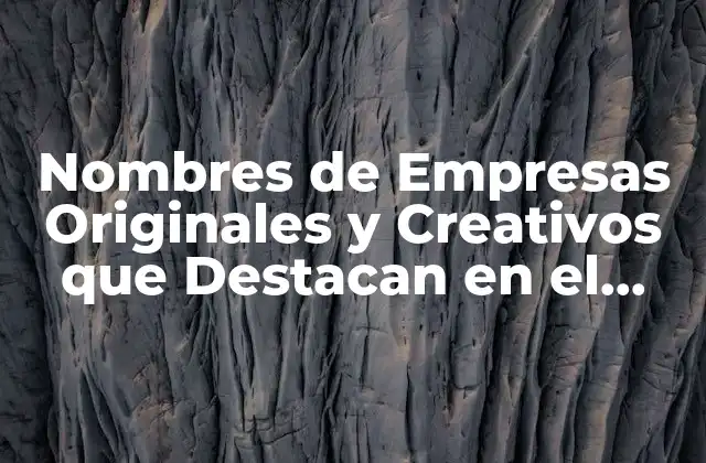 Nombres de Empresas Originales y Creativos que Destacan en el Mercado