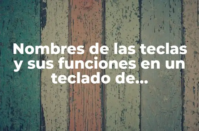 Nombres de las Teclas y Sus Funciones en un Teclado de Computadora