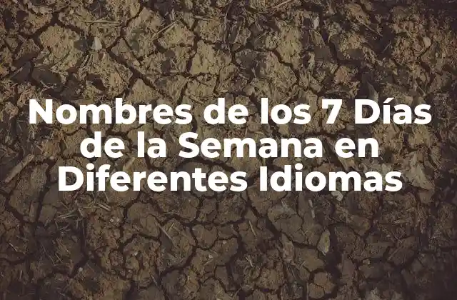 Nombres de los 7 Días de la Semana en Diferentes Idiomas