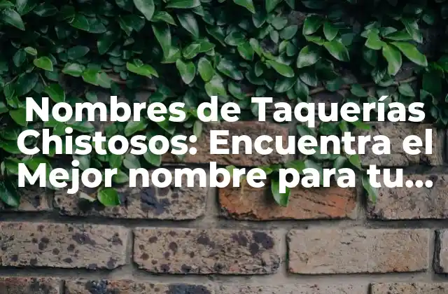 Nombres de Taquerías Chistosos: Encuentra el Mejor Nombre para Tu Taquería