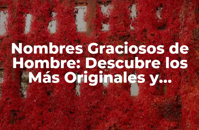 Nombres Graciosos de Hombre: Descubre los Más Originales y Divertidos