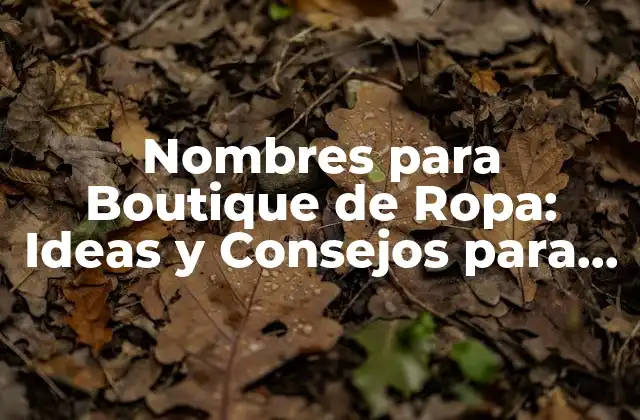 Nombres para Boutique de Ropa: Ideas y Consejos para Tu Negocio