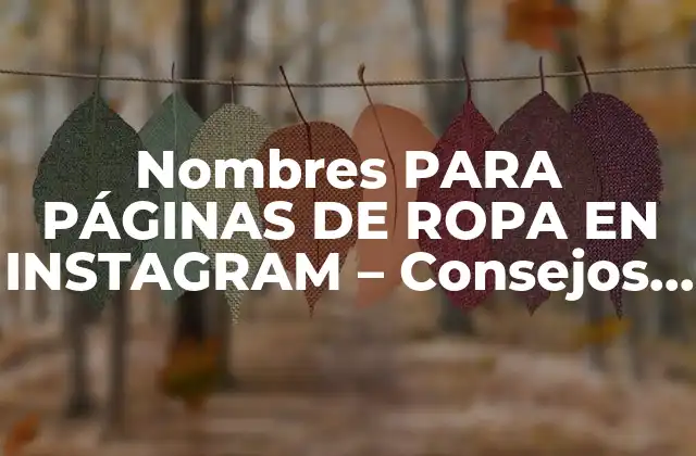 ¿Qué hace que un nombre sea efectivo para una página de ropa en Instagram?