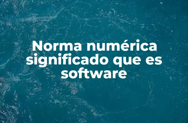 Norma Numérica Significado que es Software