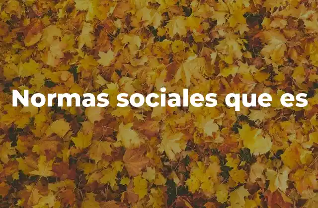 Normas Sociales que es