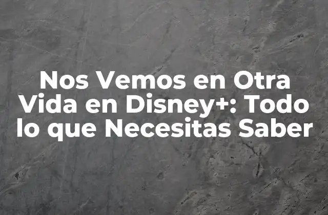 Nos Vemos en Otra Vida en Disney+: Todo Lo que Necesitas Saber