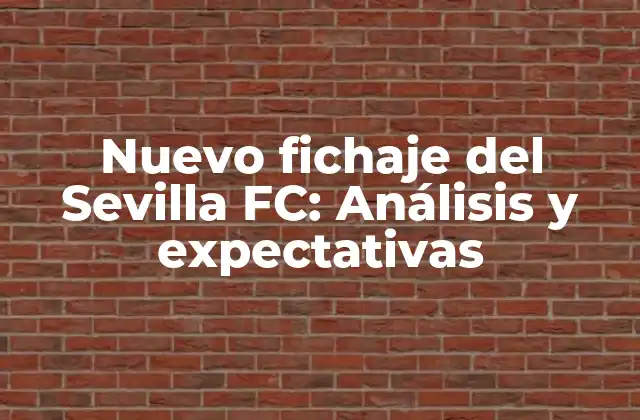 Nuevo Fichaje Del Sevilla Fc: Análisis y Expectativas