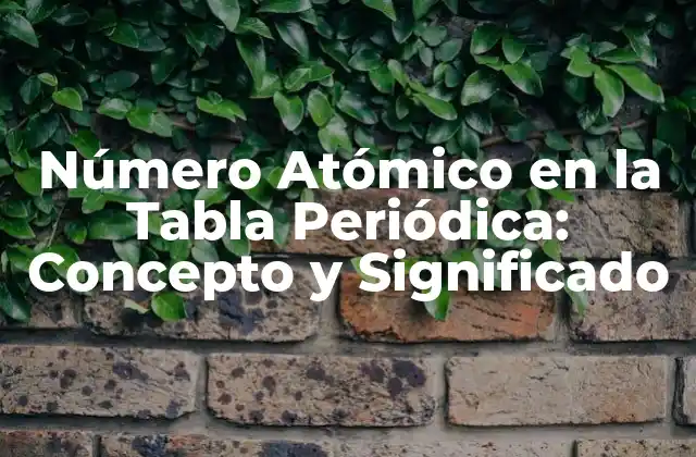 Número Atómico en la Tabla Periódica: Concepto y Significado