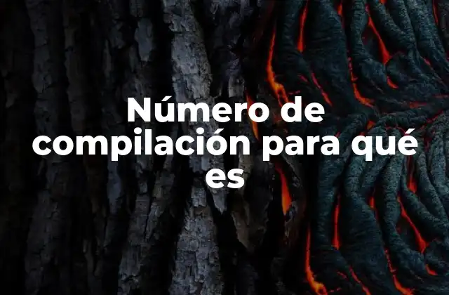 Número de Compilación para Qué es