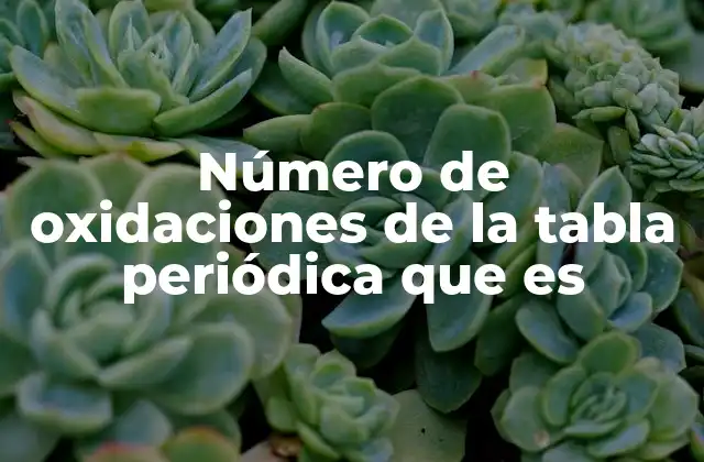 Número de Oxidaciones de la Tabla Periódica que es