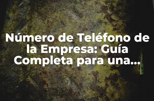Número de Teléfono de la Empresa: Guía Completa para una Comunicación Efectiva 2 ¿Por qué es importante tener un número de teléfono de la empresa?