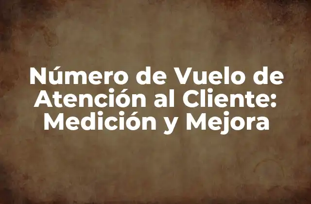 Número de Vuelo de Atención Al Cliente: Medición y Mejora