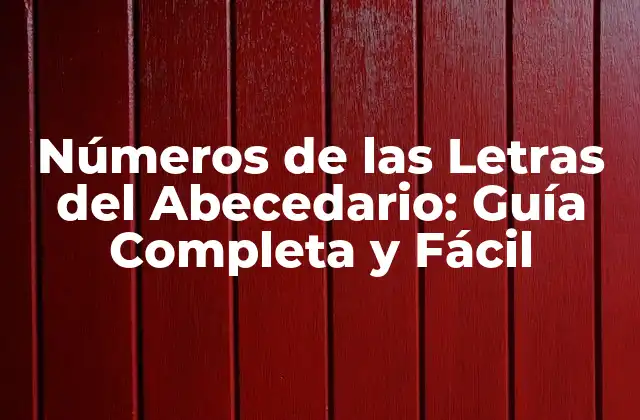 Números de las Letras Del Abecedario: Guía Completa y Fácil