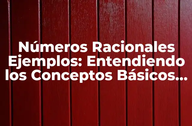 Números Racionales Ejemplos: Entendiendo los Conceptos Básicos de Matemáticas