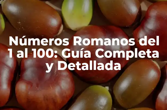 Números Romanos Del 1 Al 100: Guía Completa y Detallada