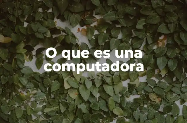 O que es una Computadora