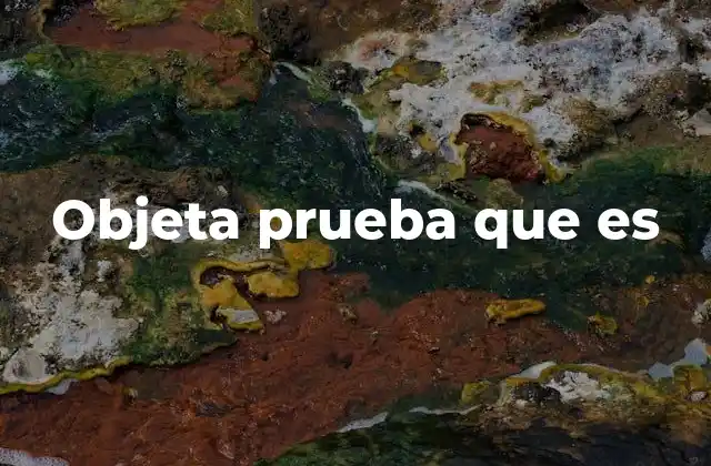 Objeta Prueba que es